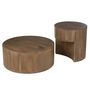 Voir la diapositive 2 : Paris Prix Lot de 2 Tables Basses en Bois  Toge  75cm Marron