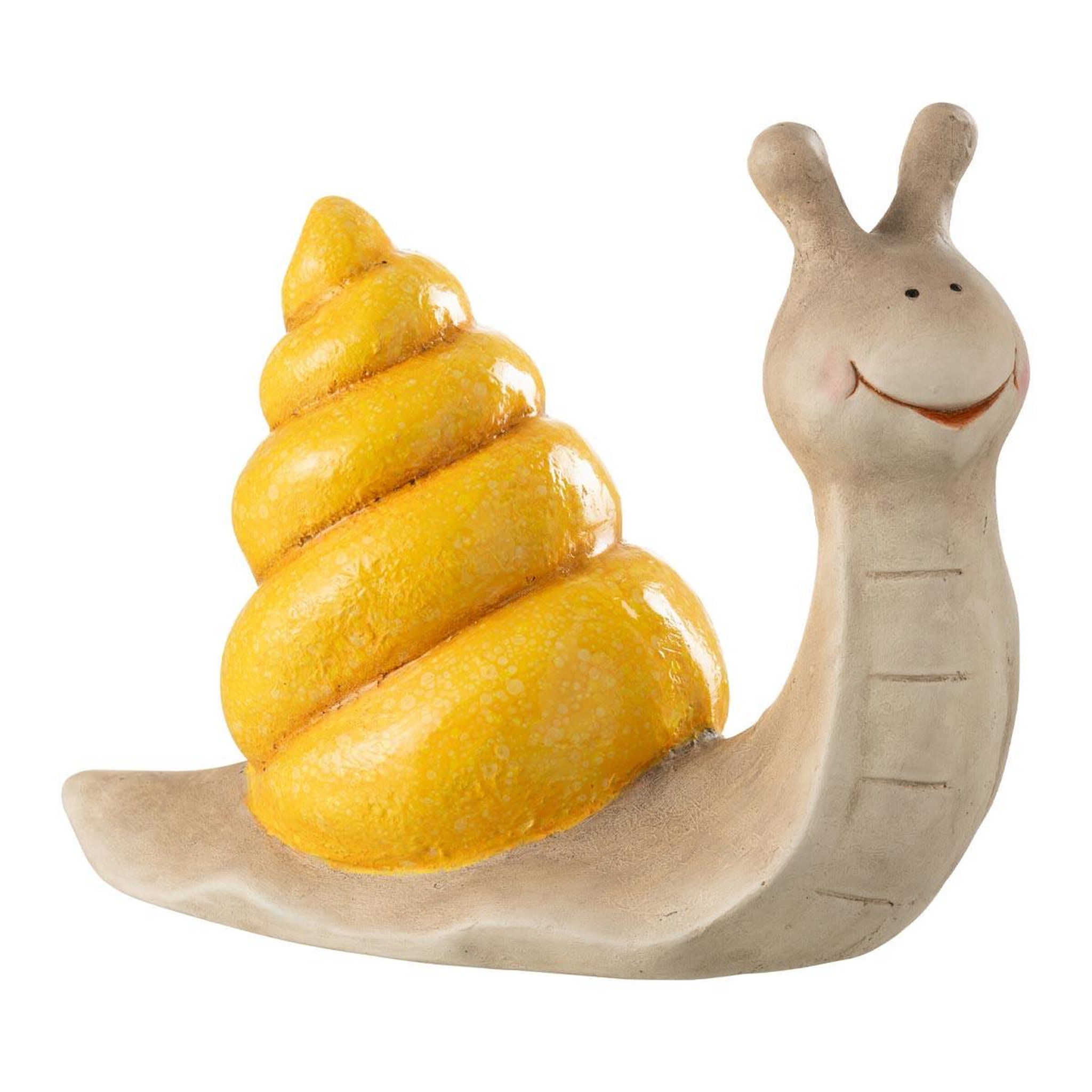 J-LINE Statuette escargot extérieur  pasquale  39cm jaune