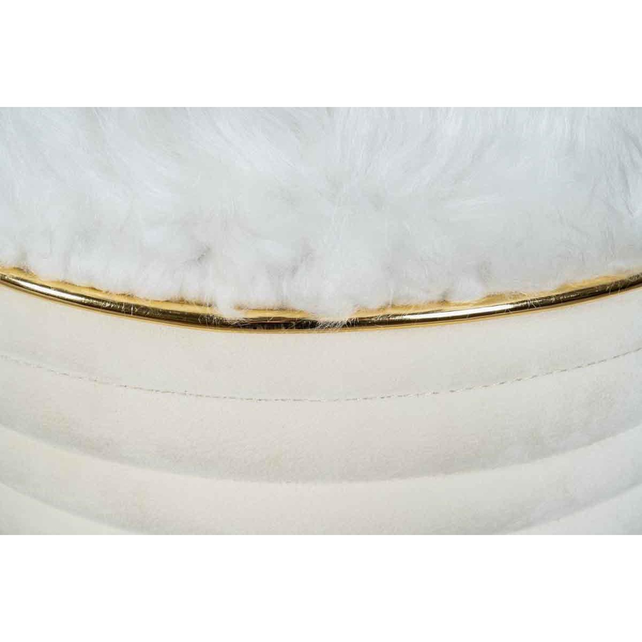 Voir la diapositive 4 : Paris Prix Tabouret design en tissu  doric  50cm ivoire & or