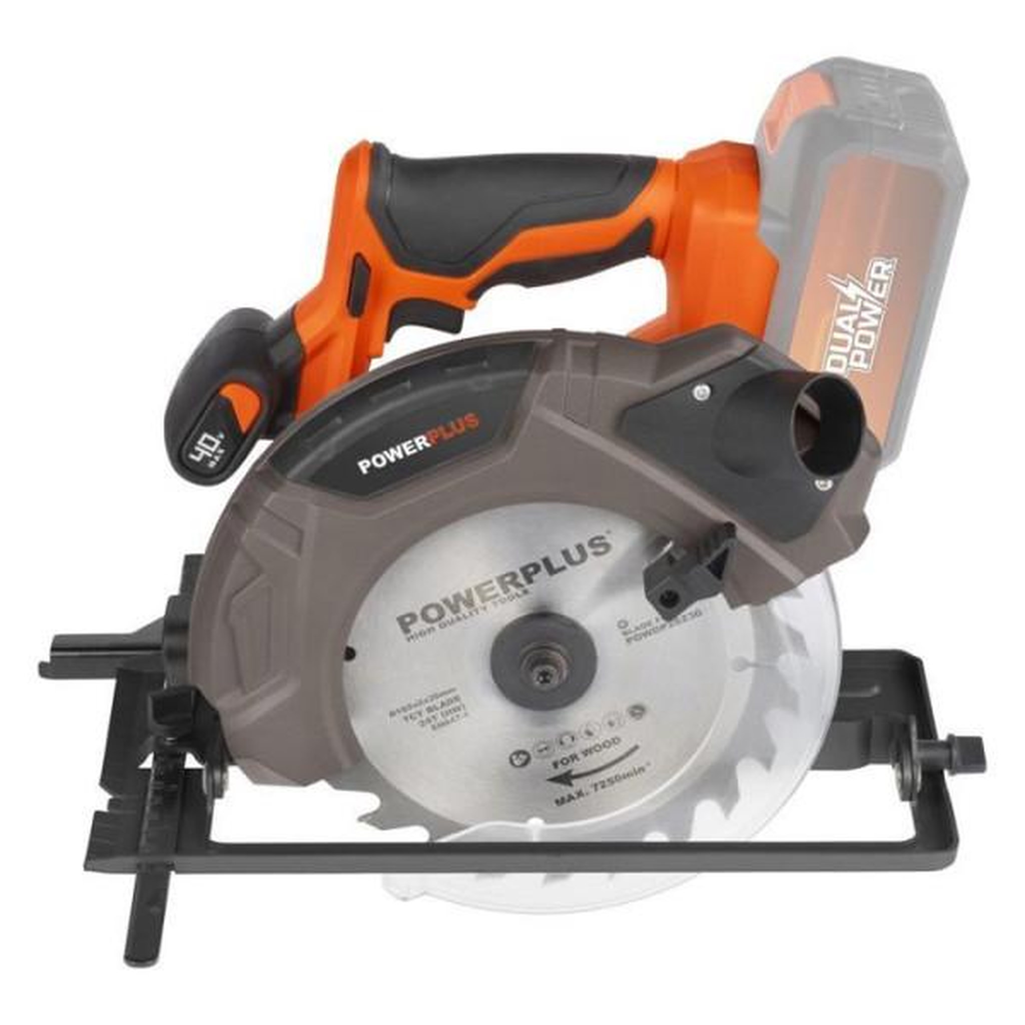 Voir la diapositive 2 : MARKET24 Scie circulaire sans fil 40V Ø185mm - DUAL POWER POWDP25230 - Livrée sans batterie ni chargeur