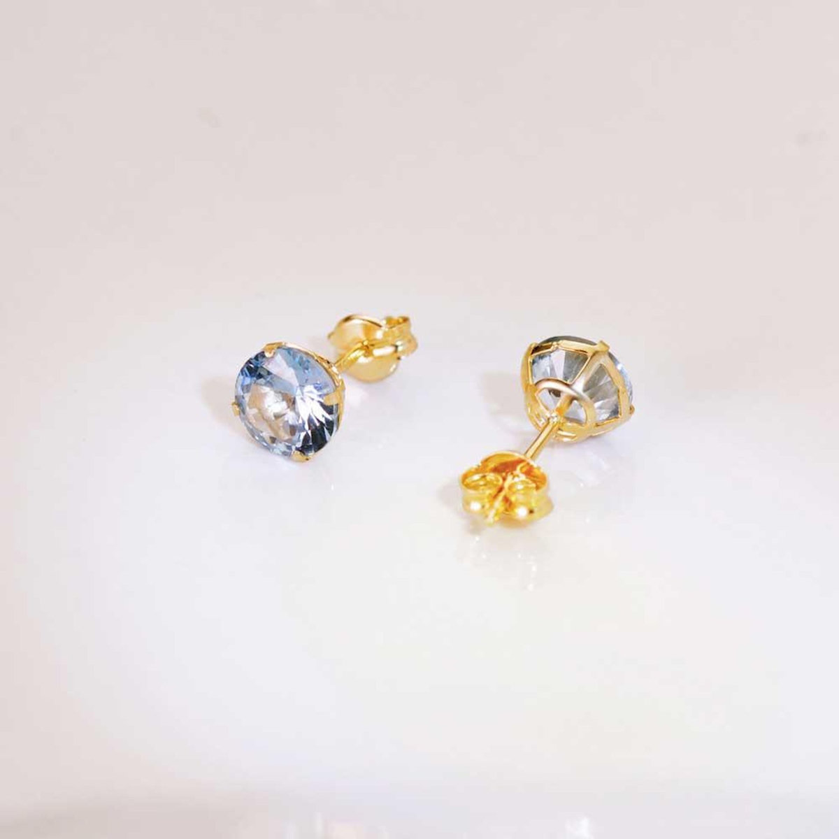 L'ATELIER D'AZUR Boucles d'Oreilles Or 18 Carats 750 Jaune - Zirconiums Topaze Bleue