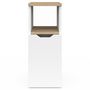 Voir la diapositive 3 : ID MARKET Lot de 2 tables de chevet ANOUK 1 porte avec niche blanc et bois