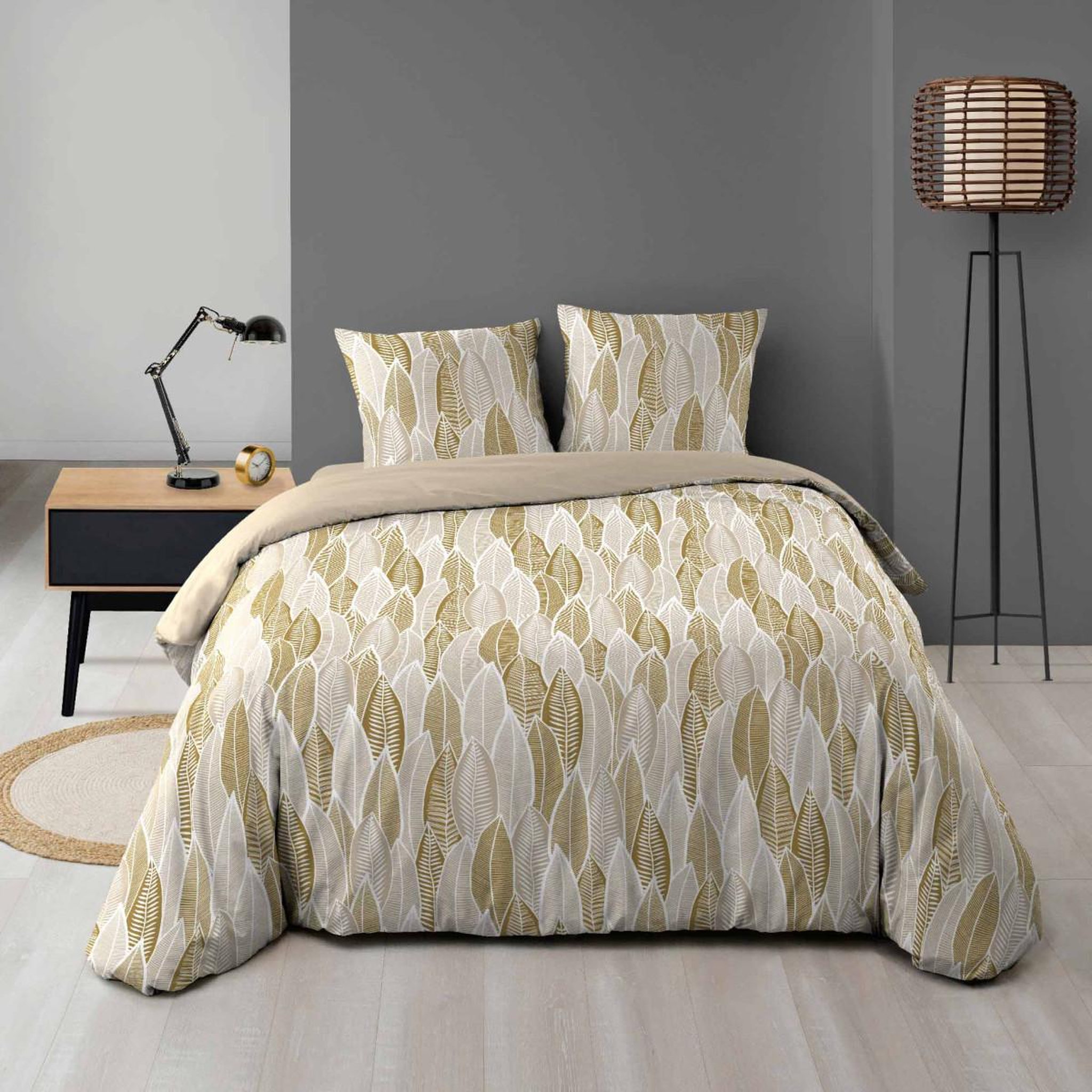 Douceur d'Intérieur Parure de lit 3 pièces  kim  240x220cm naturel