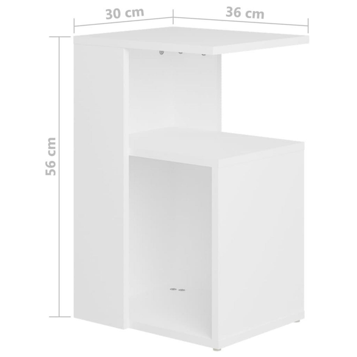 VIDAXL Table d'appoint Blanc 36x30x56 cm Bois d'ingenierie