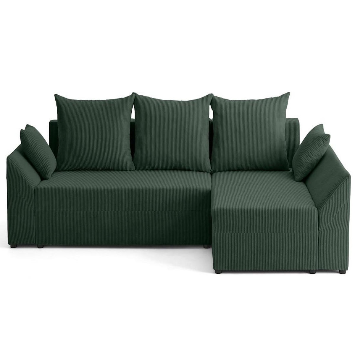 BEST MOBILIER Mike - canapé d'angle réversible - 4 places - convertible avec coffre - en velours côtelé