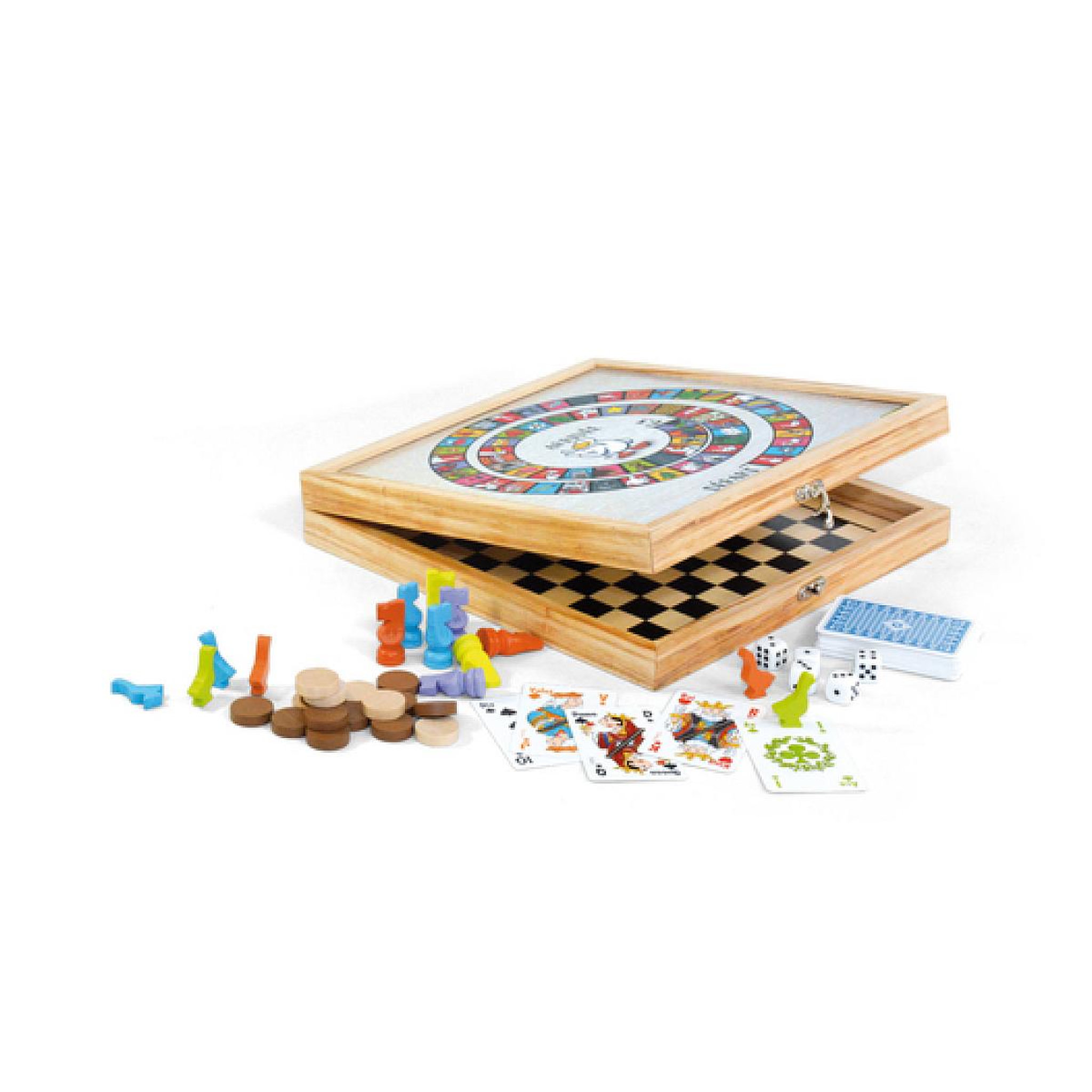 Voir la diapositive 2 : Cartamundi Ducale Coffret 100 Jeux Junior En Bois