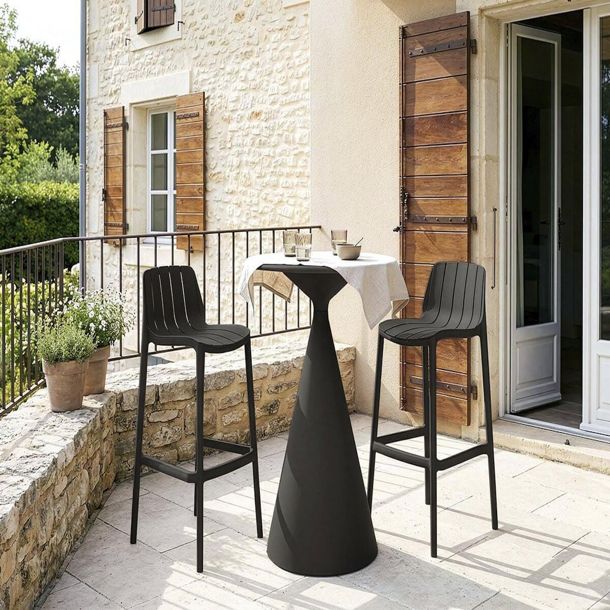 Habitat et Jardin Table haute bistro de jardin ⌀80 cm  Néora  - Noir