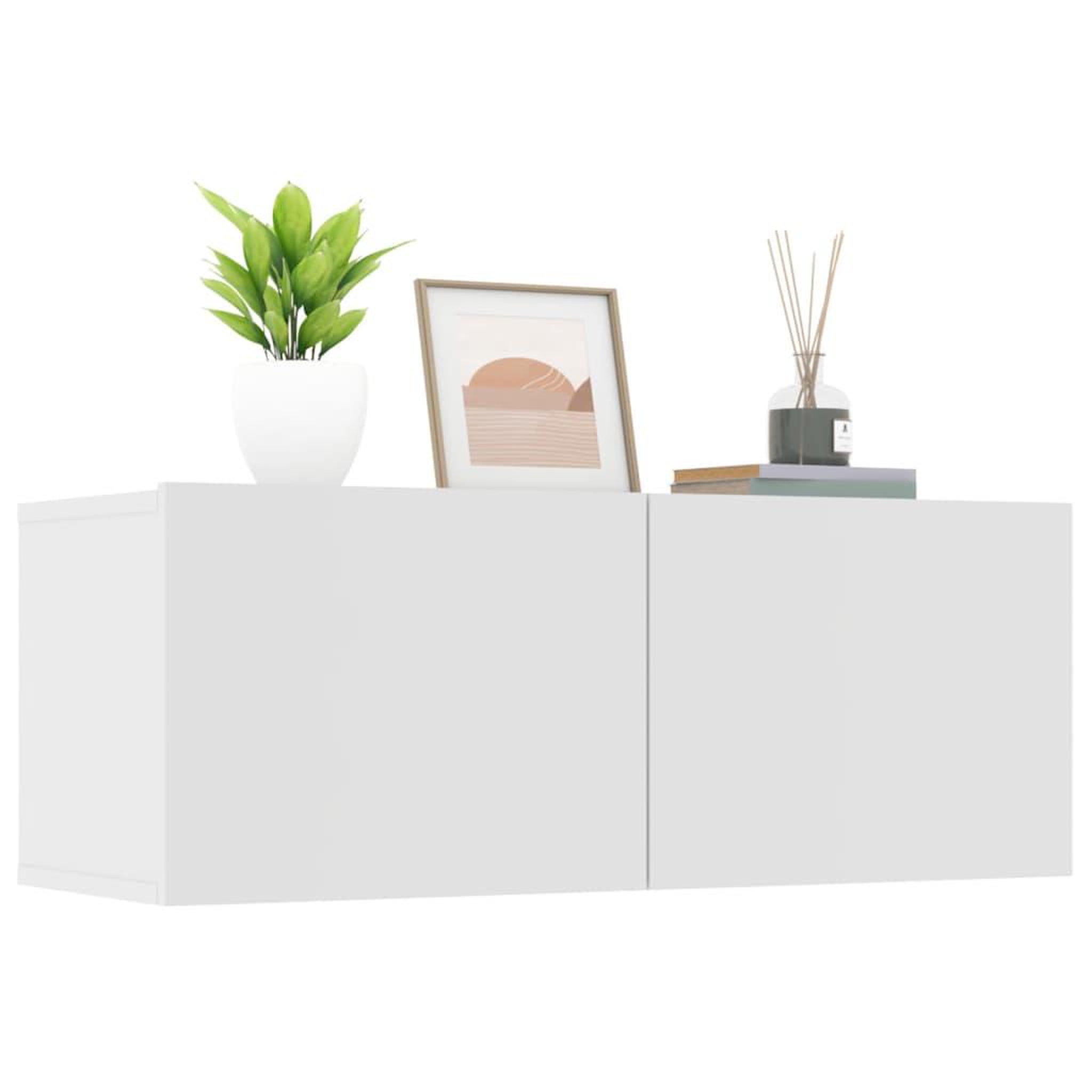 Voir la diapositive 4 : VIDAXL Meubles TV 2 pcs blanc 80x30x30 cm bois d'ingenierie