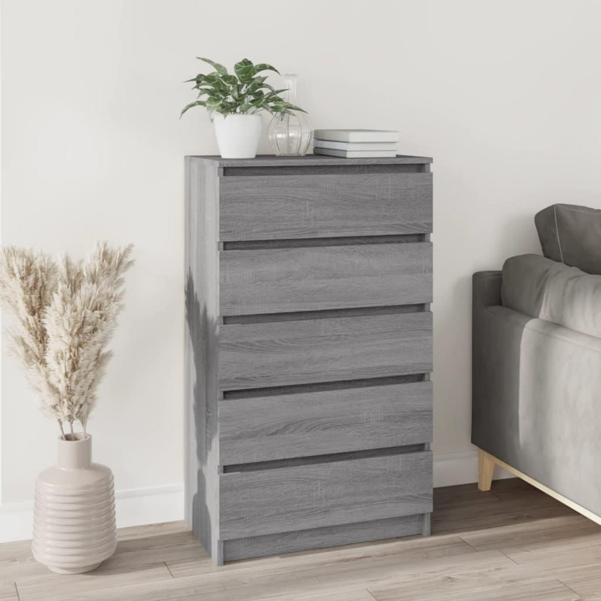 VIDAXL Commode Sonoma gris 60x36x103 cm Bois d'ingenierie