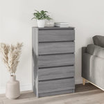 VIDAXL Commode Sonoma gris 60x36x103 cm Bois d'ingenierie