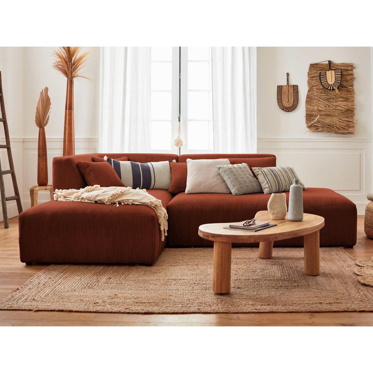 LISA DESIGN Victoire - canapé modulable d'angle gauche - 4 places - en velours côtelé