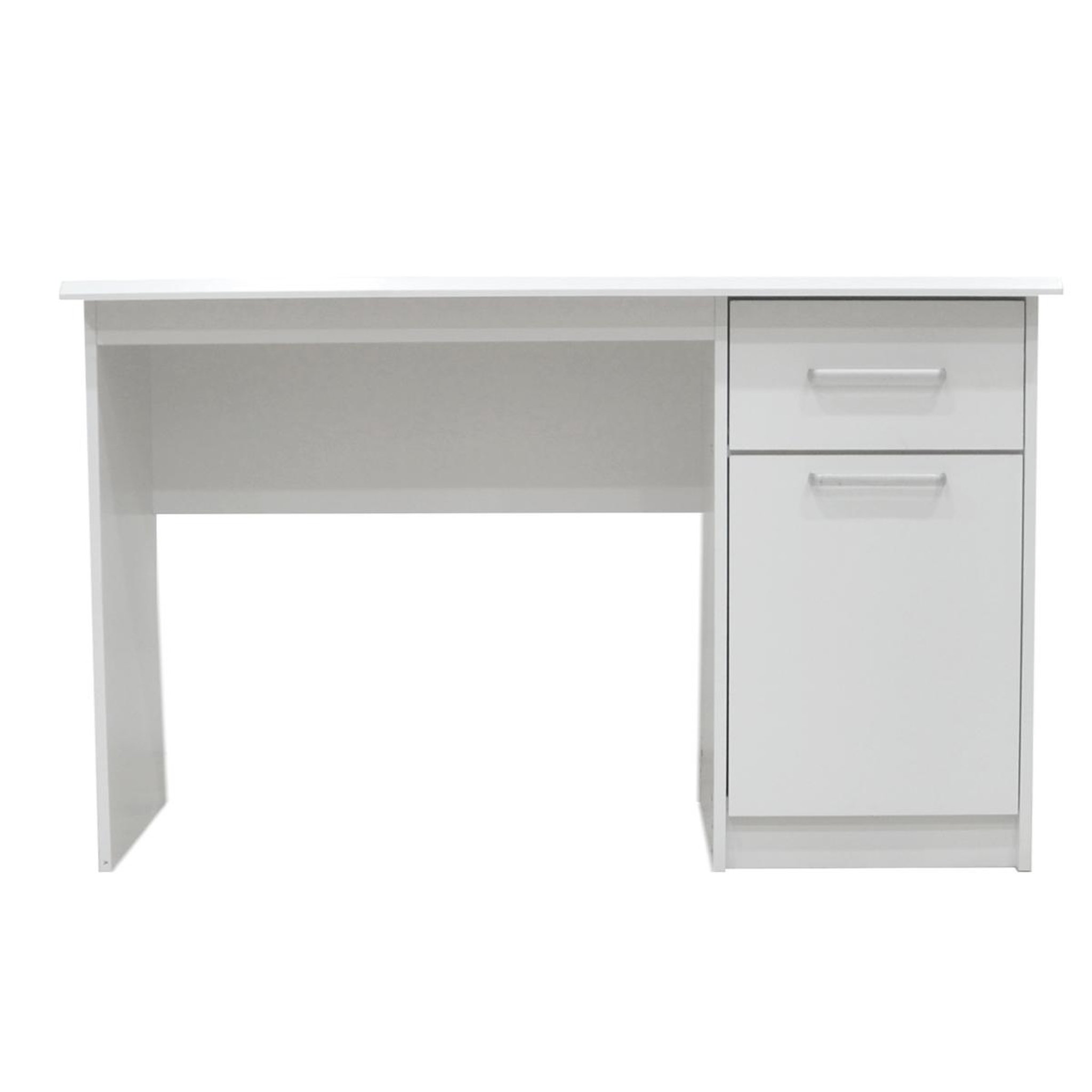 JLC KREATION Bureau moderne blanc 120cm 1 porte-3 tiroirs otara