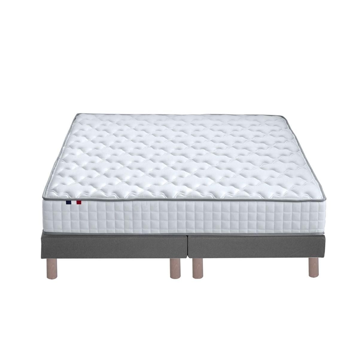 Ensemble Matelas Ressorts 7 zones + Sommier  2 x 90 x 200 cm COSMOS