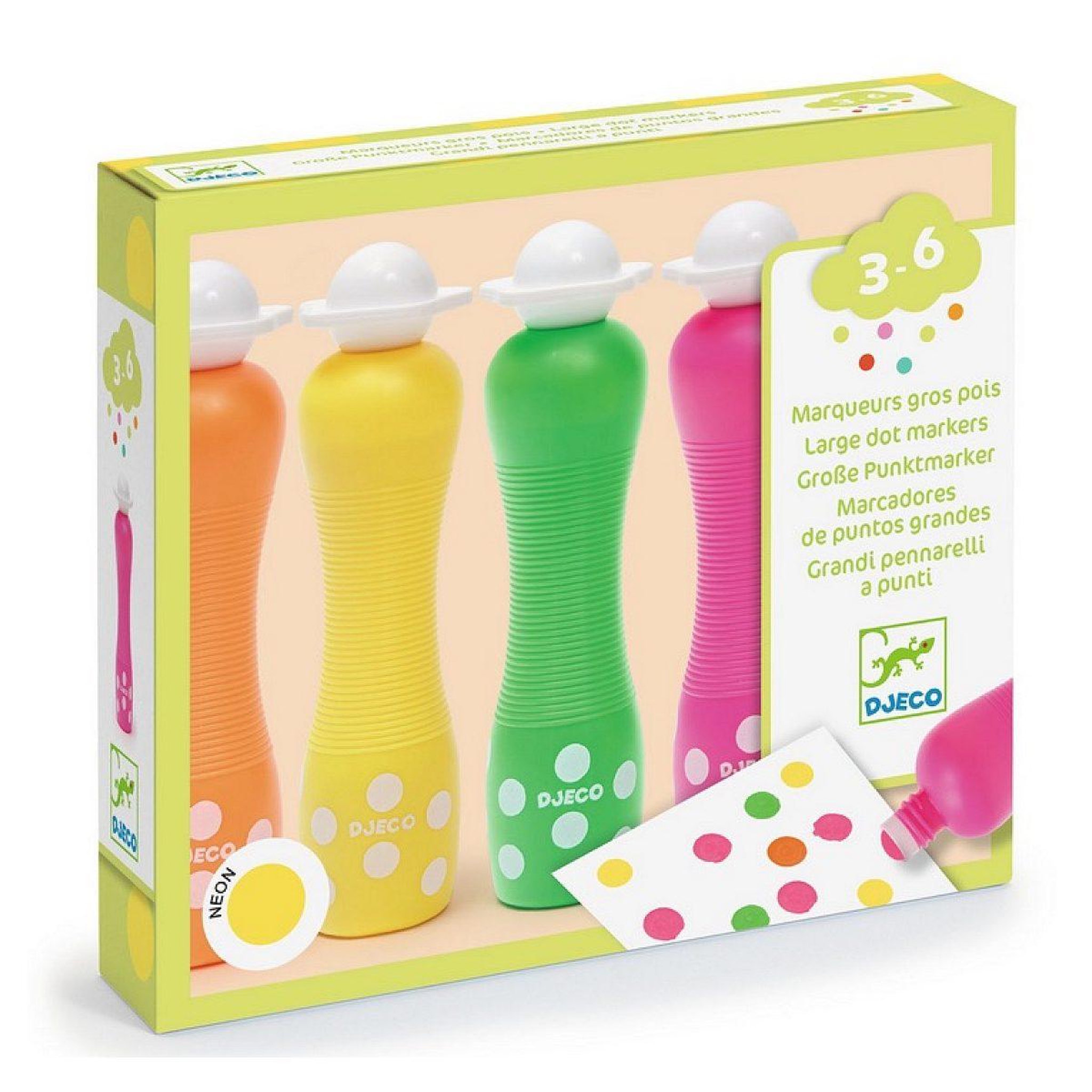 Djeco Marqueurs gros pois - neon