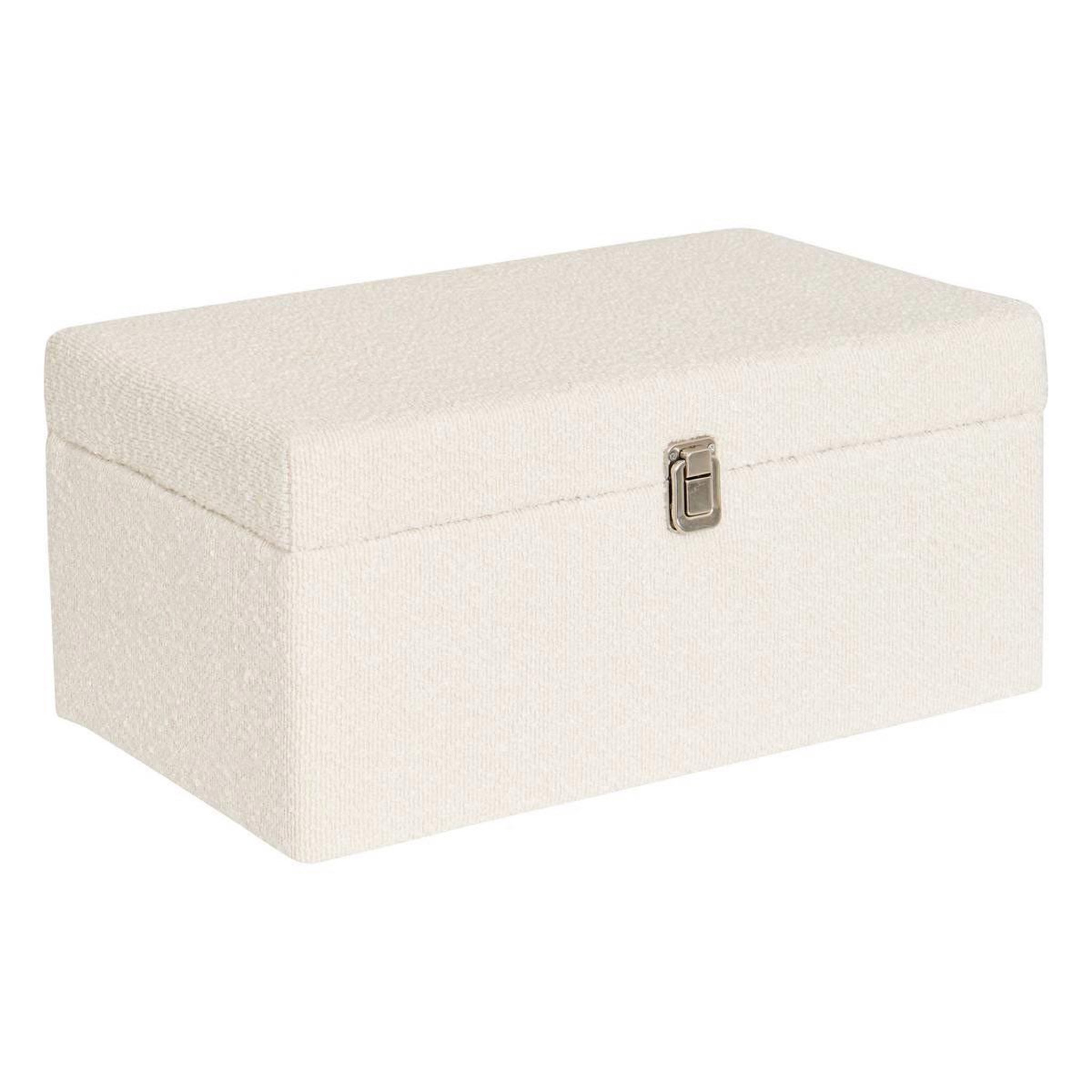 Voir la diapositive 2 : ATMOSPHERA Lot de 3 malles de rangement bouclette  carlie  54cm blanc
