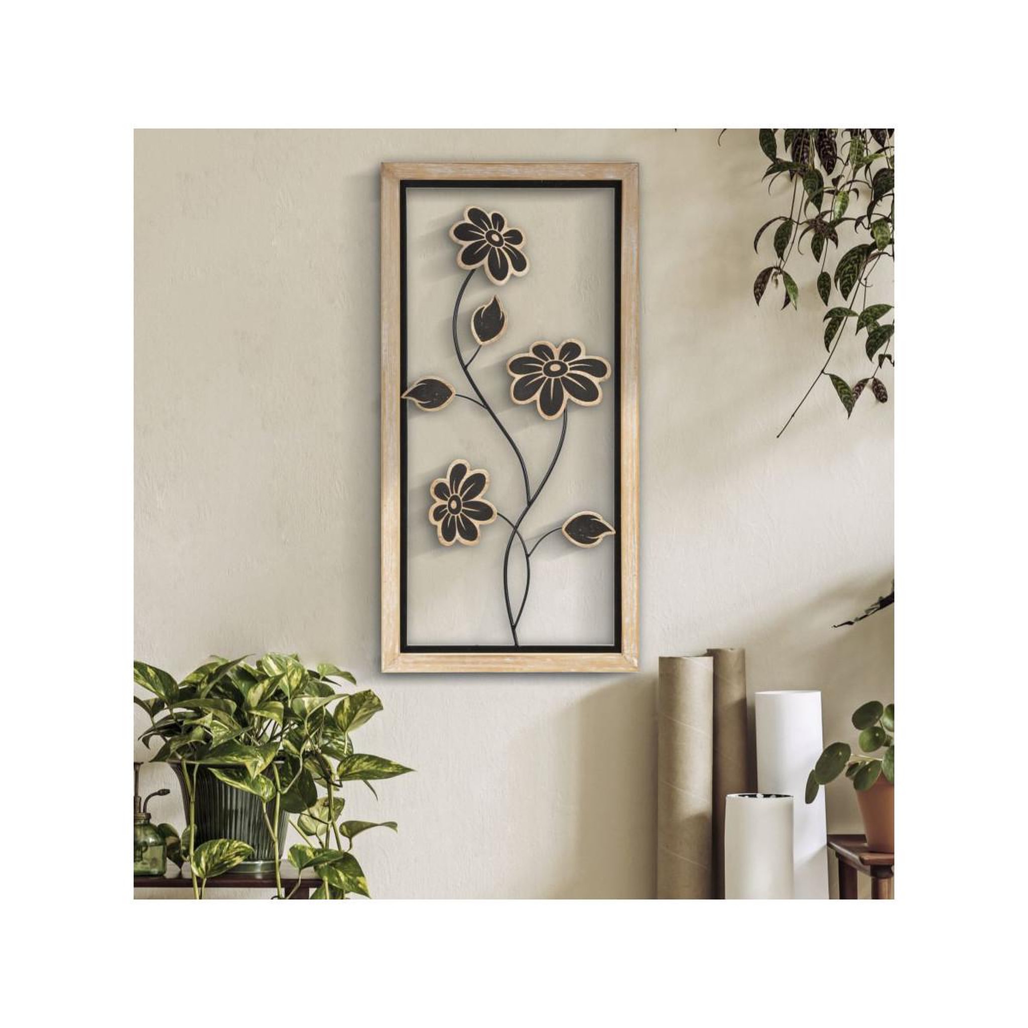 Voir la diapositive 5 : Paris Prix Décoration murale encadrée  girysh  60cm naturel & noir