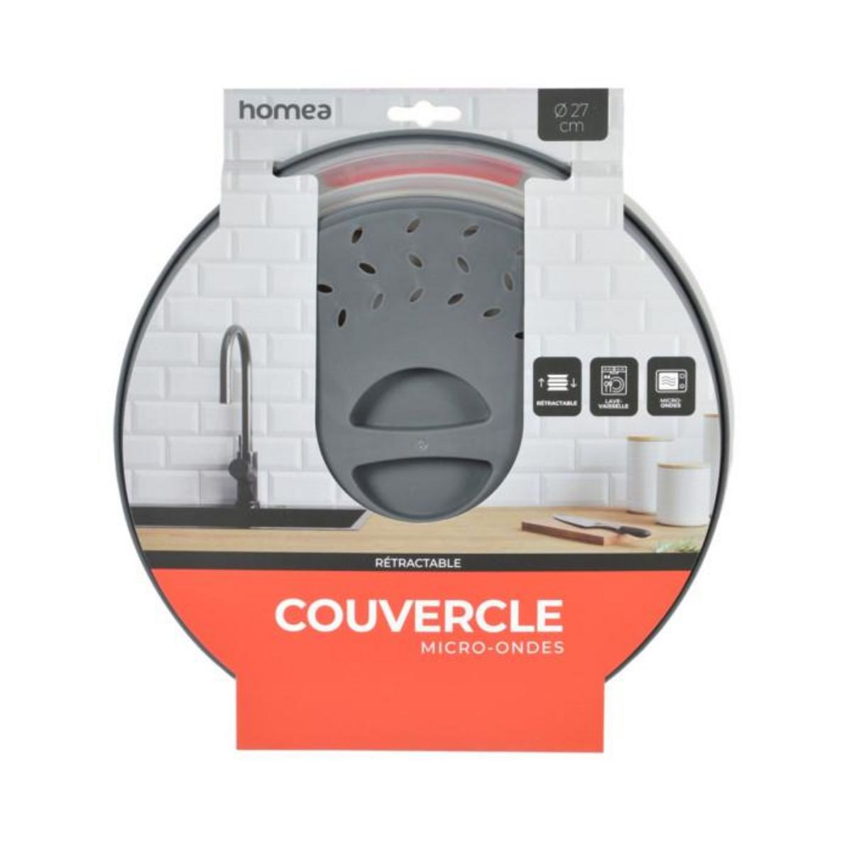 Paris Prix Couvercle Micro-Ondes Rétractable  Merle  27cm Anthracite