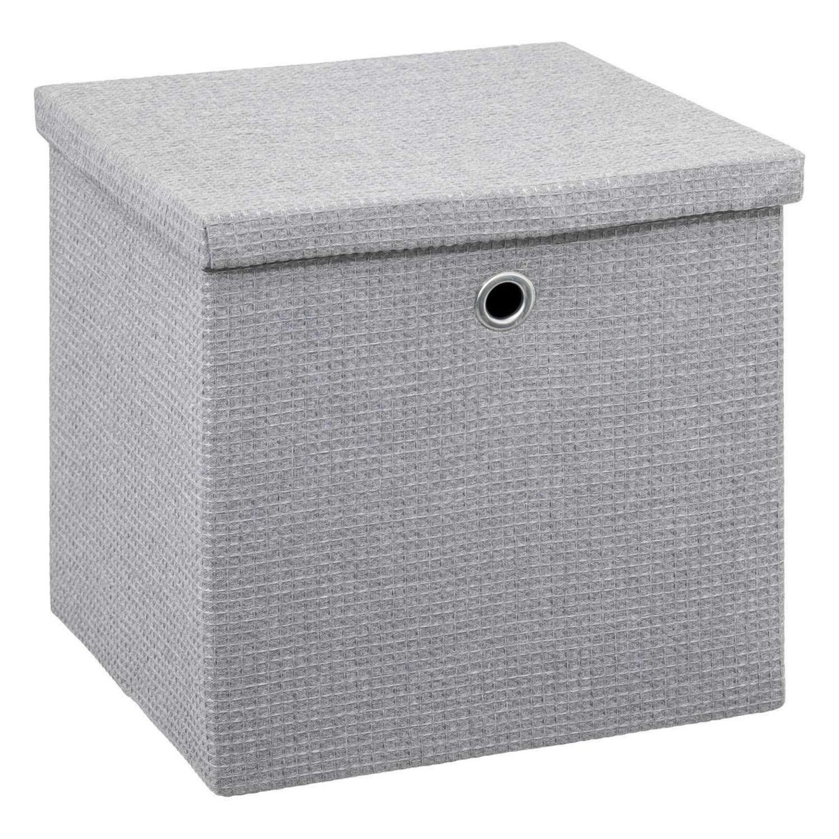 FIVE Lot de 6 boites de rangement en tissu avec couvercle - 31x31x31cm - Gris