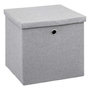 Voir la diapositive 3 : FIVE Lot de 6 boites de rangement en tissu avec couvercle - 31x31x31cm - Gris