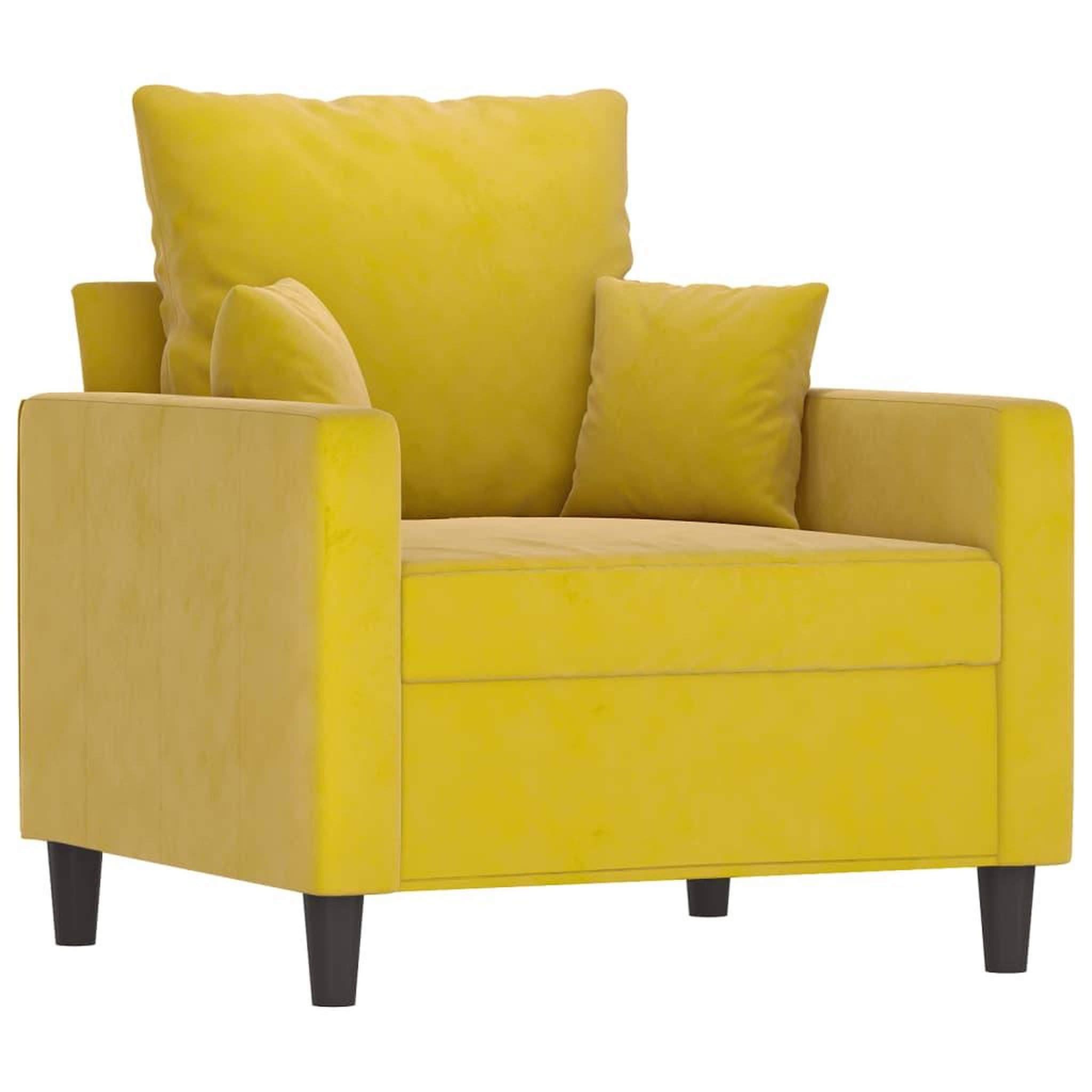 Voir la diapositive 3 : VIDAXL Ensemble de canapes 3 pcs avec coussins Jaune Velours
