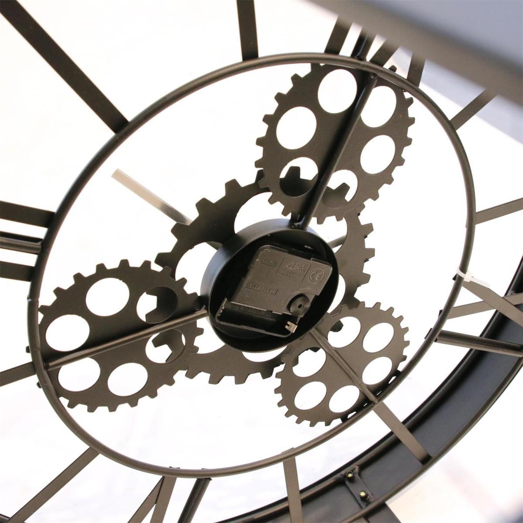 Voir la diapositive 6 : The Home Deco Factory Table d'appoint design horloge vintage Oscar - Diam. 50 x H. 50 cm - Noir