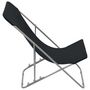 Voir la diapositive 4 : VIDAXL Chaises de plage pliables lot de 2 Acier et tissu oxford Noir