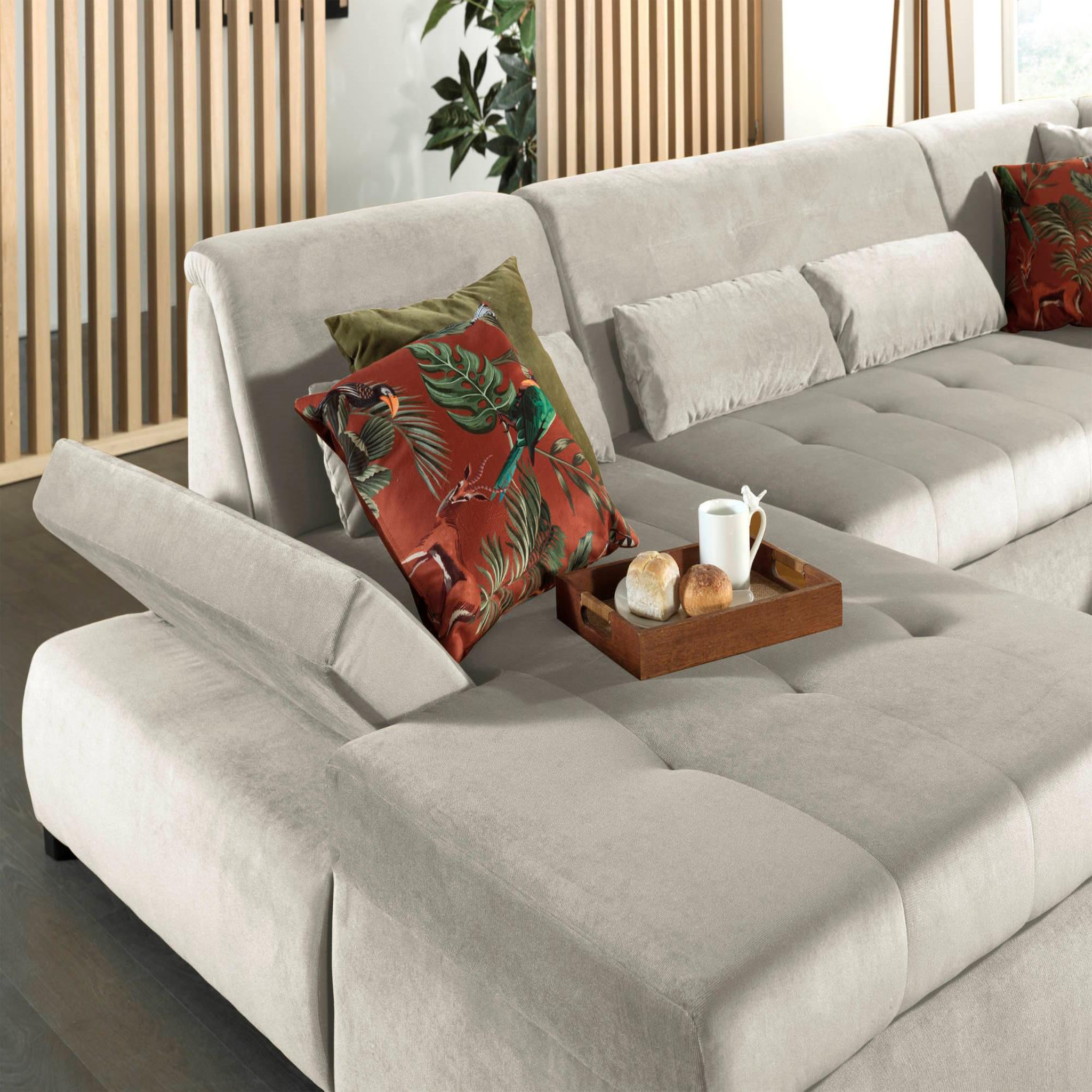 Voir la diapositive 2 : LISA DESIGN Vermont - canapé panoramique d'angle droit - 7 places - xxl - en velours