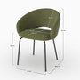 Voir la diapositive 4 : MAISON PAVANE Chaise en tissu vert chiné et pieds noirs-Milly