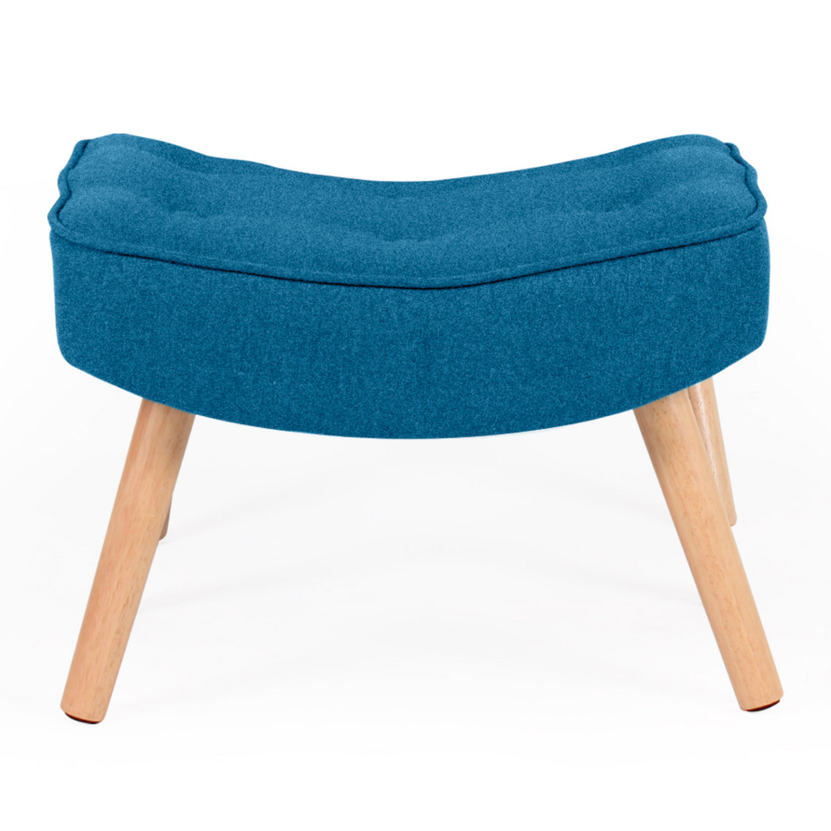 ID MARKET Fauteuil scandinave IVAR avec repose pieds bleu canard