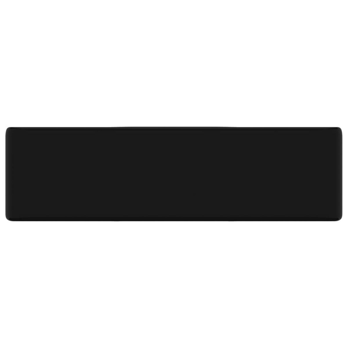 VIDAXL Vasque carree a trou pour robinet ceramique Noir pour salle de bain