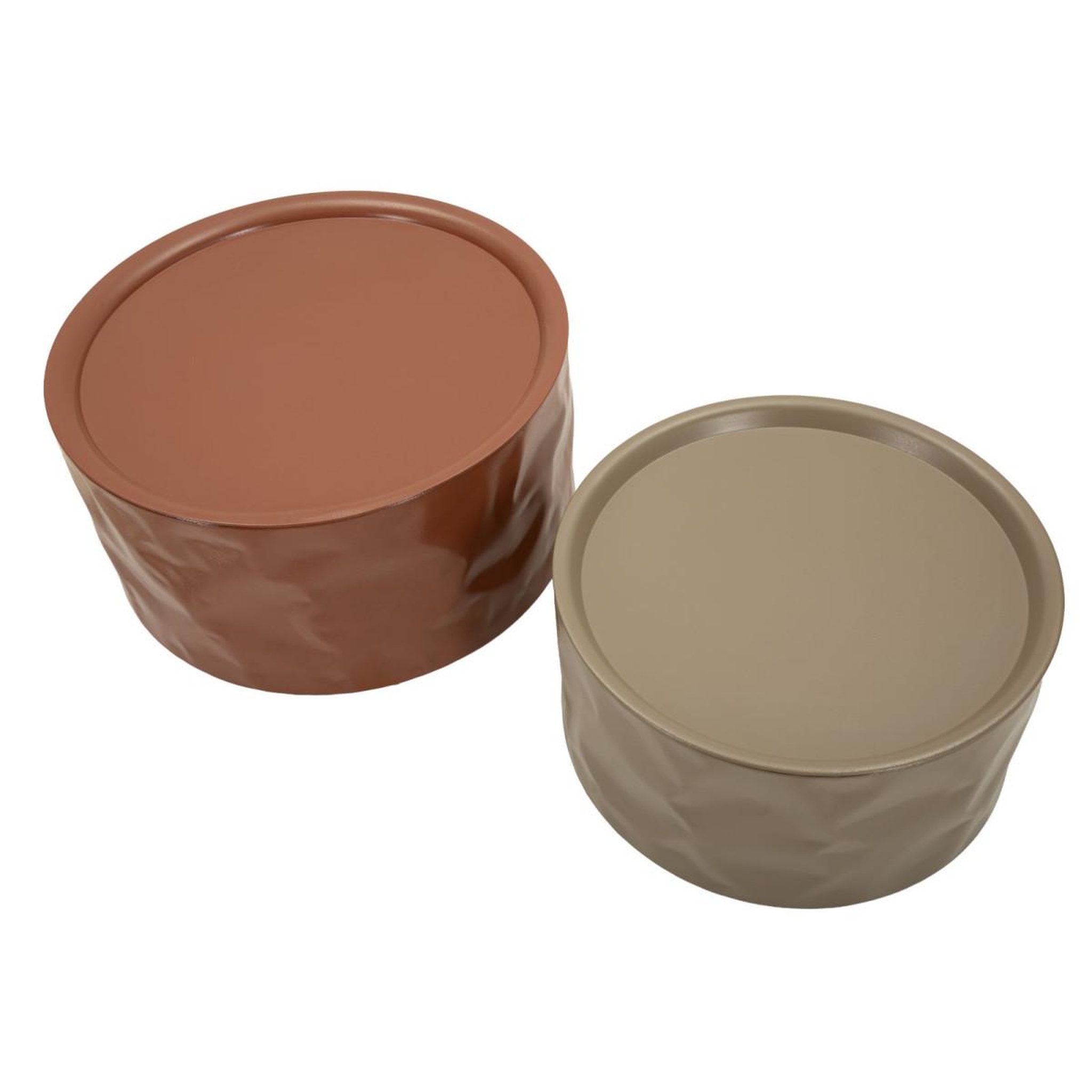 Voir la diapositive 2 : Paris Prix Lot de 2 tables basses  norimberga  60cm rouge & marron