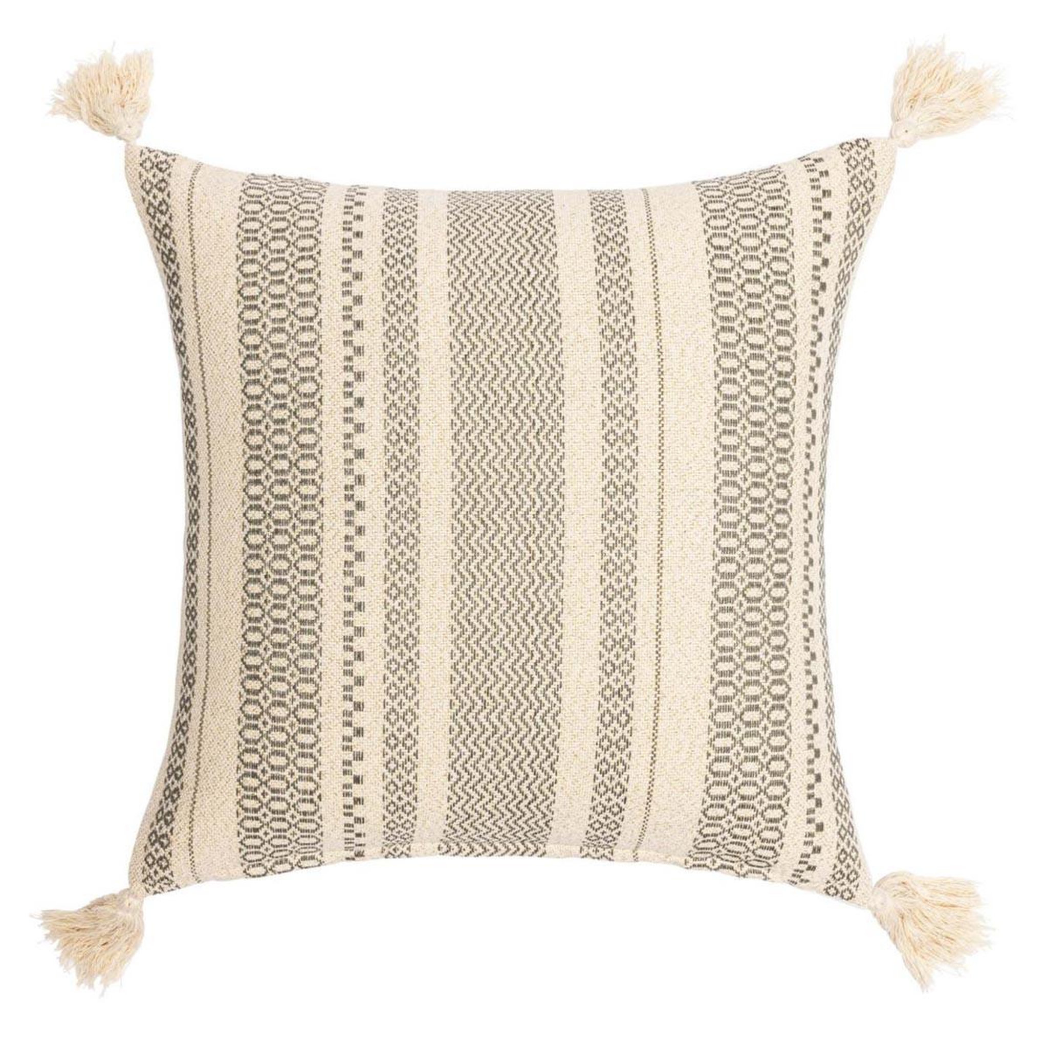 Douceur d'Intérieur Coussin déco à pompons  solando  45x45cm naturel