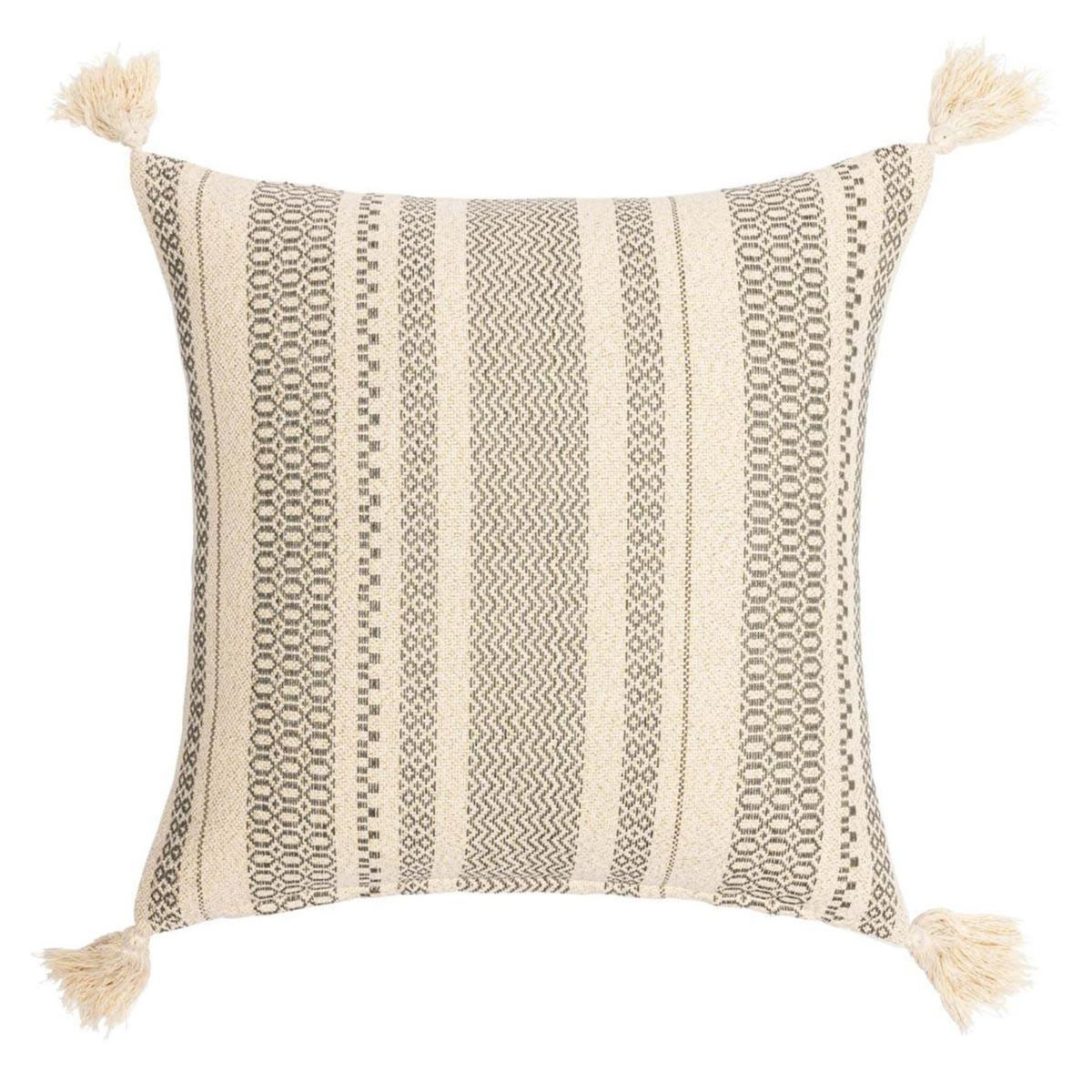 Paris Prix Coussin Déco à Pompons  Solando  45x45cm Naturel