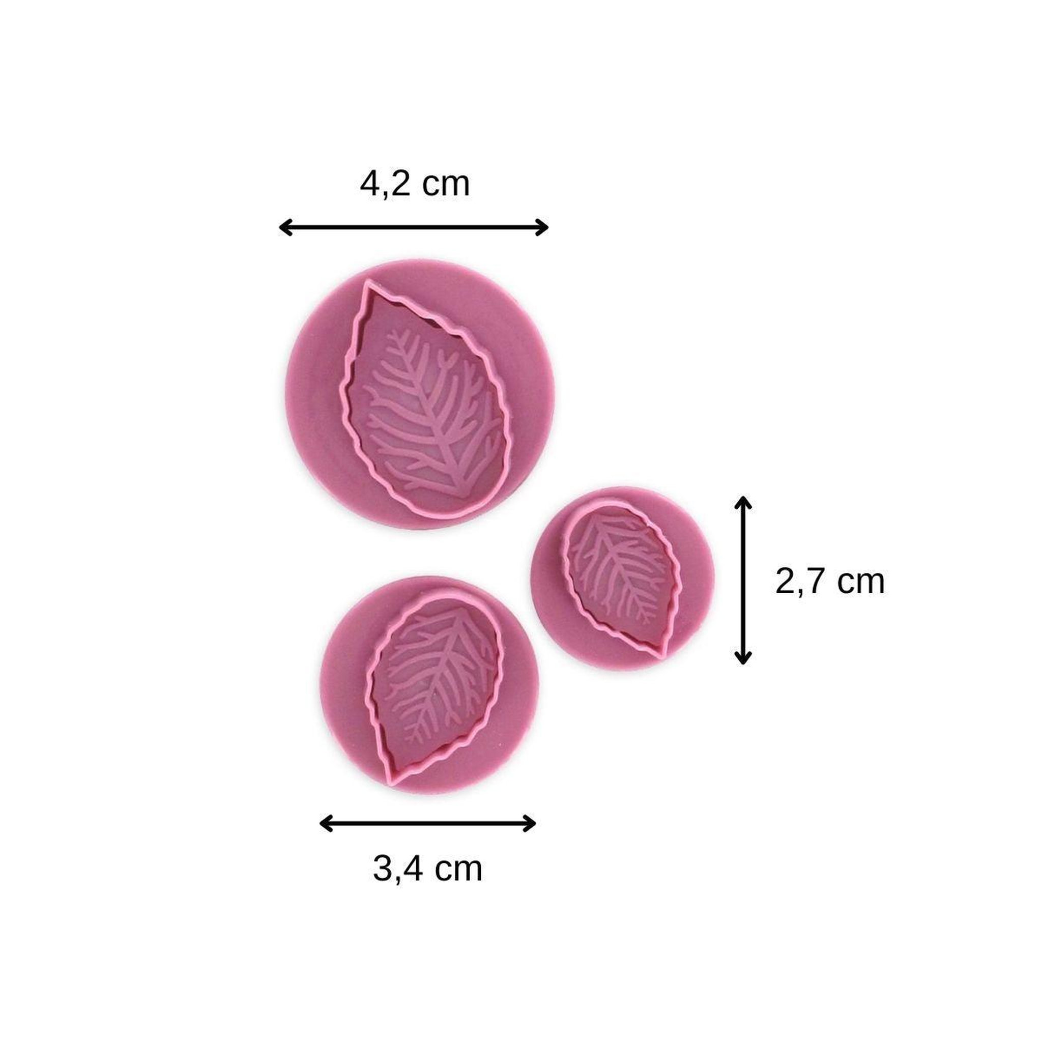 Voir la diapositive 3 : ZENKER Lot de 3 emporte-pièces poussoir motif feuille zenker sweet sensation