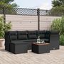 Voir la diapositive 1 : VIDAXL Salon de jardin 7 pcs avec coussins noir resine tressee