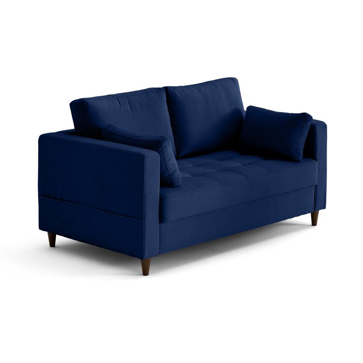 LISA DESIGN Anna - canapé droit 2 places avec poche en velours - pieds en bois