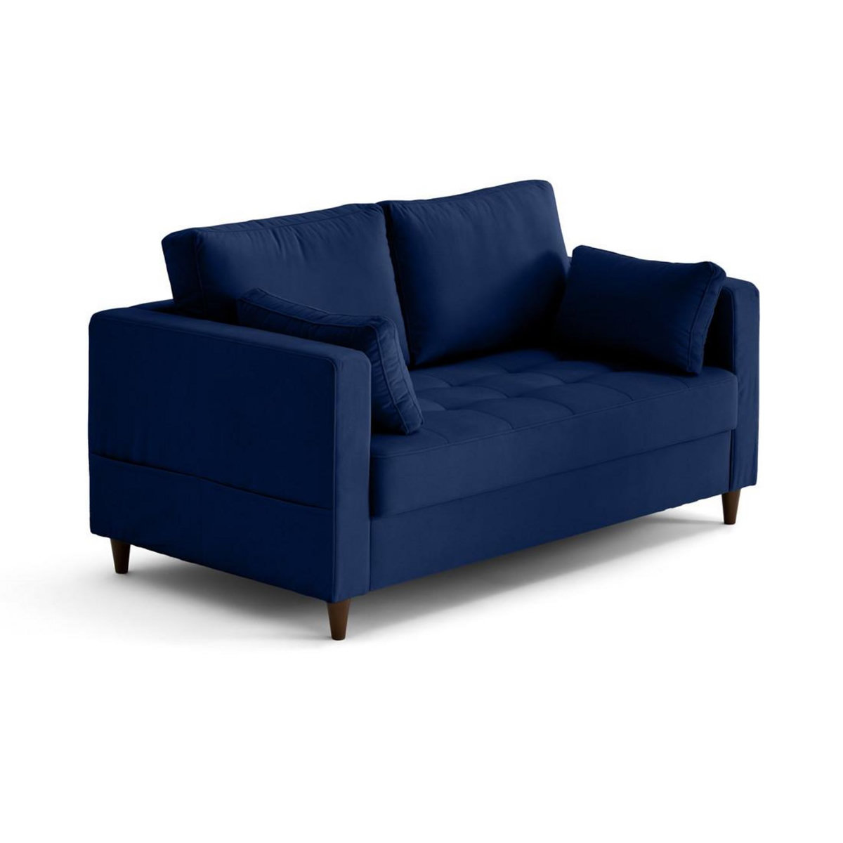 LISA DESIGN Anna - canapé droit 2 places avec poche en velours - pieds en bois