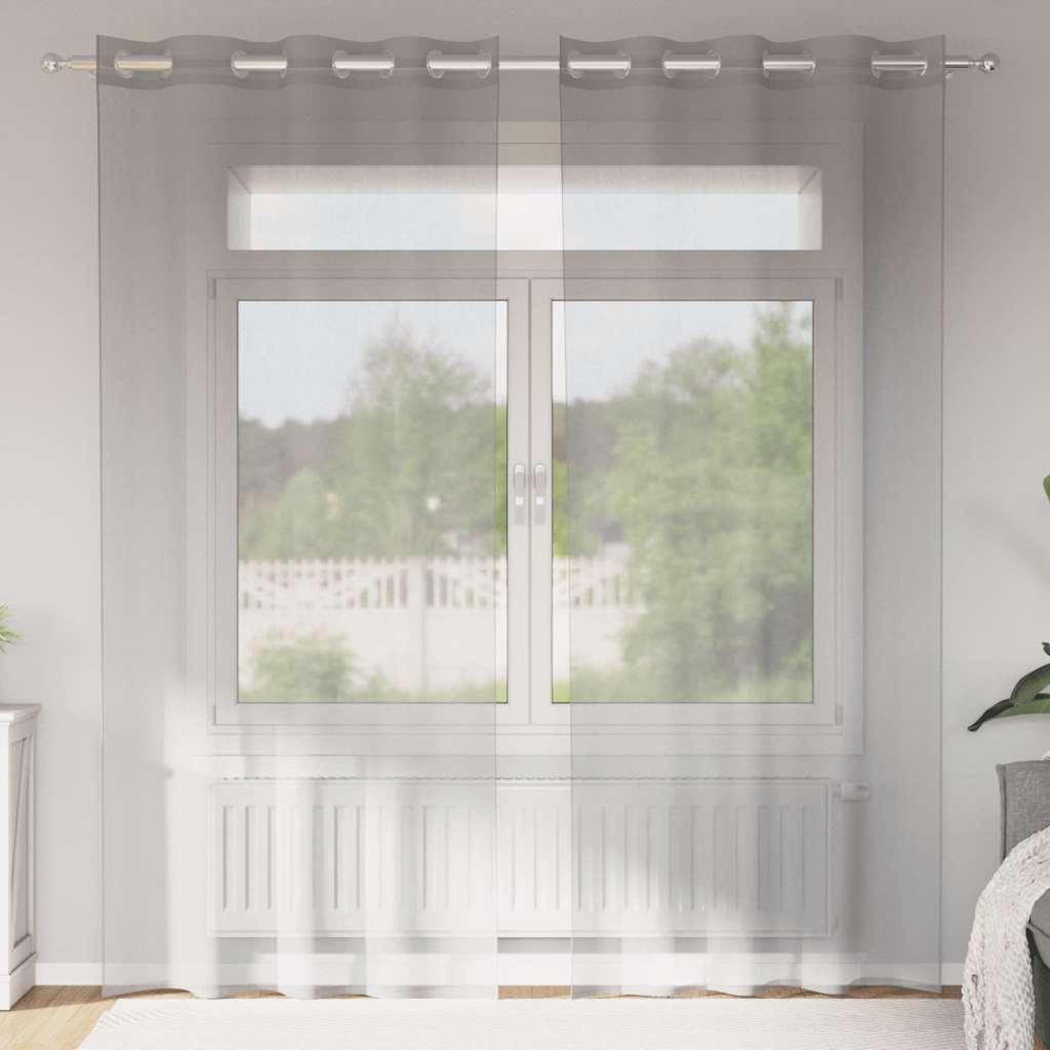 VIDAXL Rideaux en voile avec œillets 2 pcs gris clair 140x225 cm