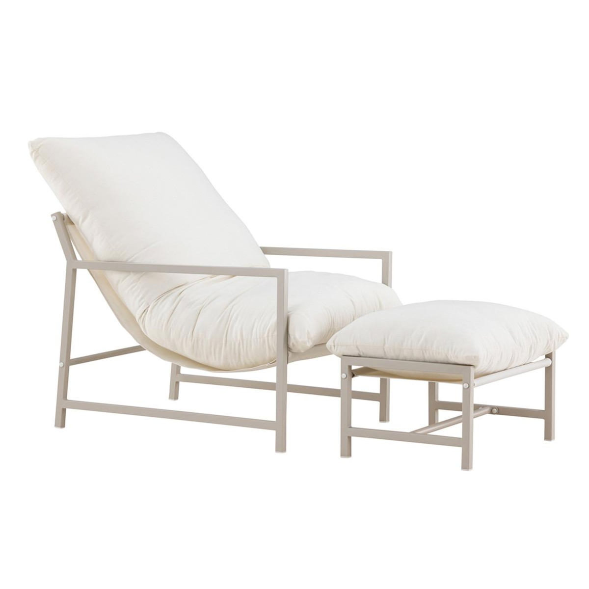 Paris Prix Fauteuil de Jardin & Repose-Pieds  Corso  86cm Beige