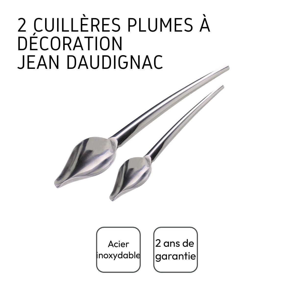 Fackelmann Lot de 2 cuillères plumes à décoration pâtissière Jean Daudignac