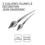 Voir la diapositive 4 : Fackelmann Lot de 2 cuillères plumes à décoration pâtissière Jean Daudignac