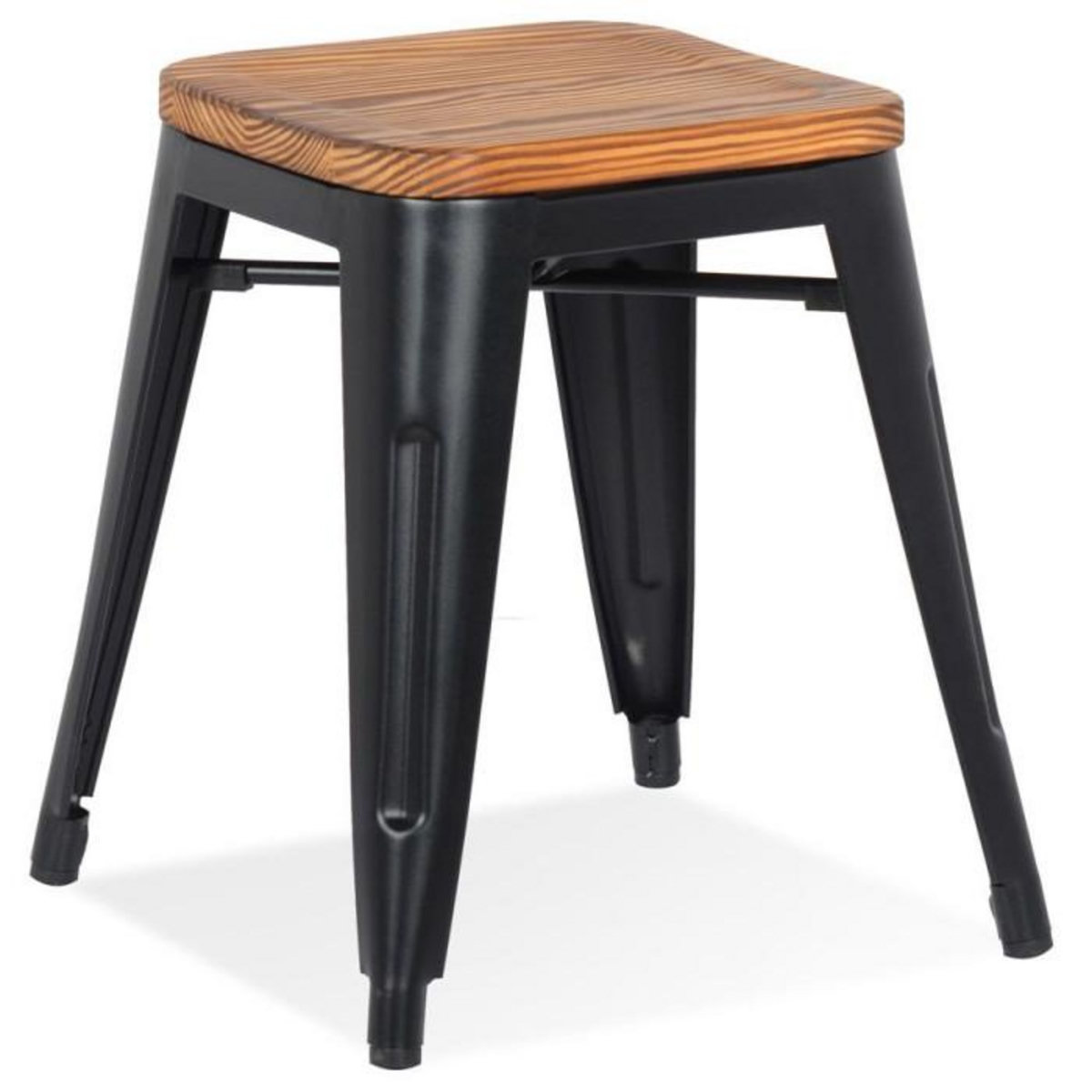 Paris Prix Tabouret Design  Ruso  45cm Noir & Naturel