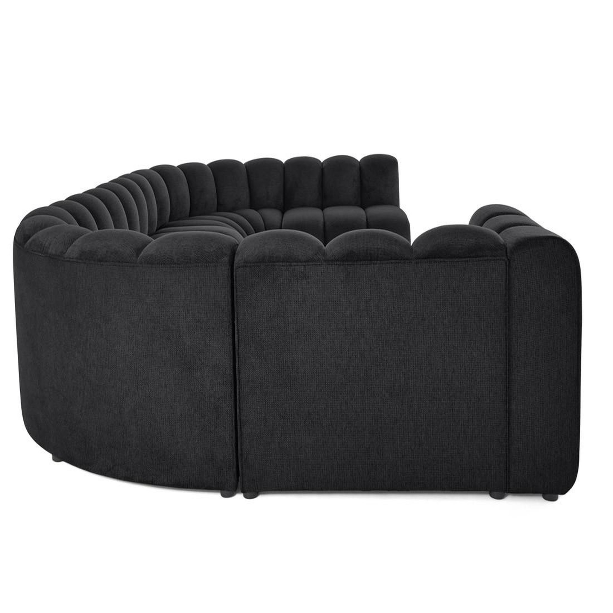 Voir la diapositive 6 : LISA DESIGN Debbie - canapé modulable panoramique d'angle droit 7 places en tissu texturé