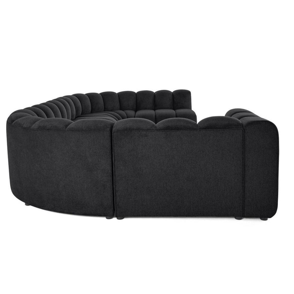 LISA DESIGN Debbie - canapé modulable panoramique d'angle droit 7 places en tissu texturé