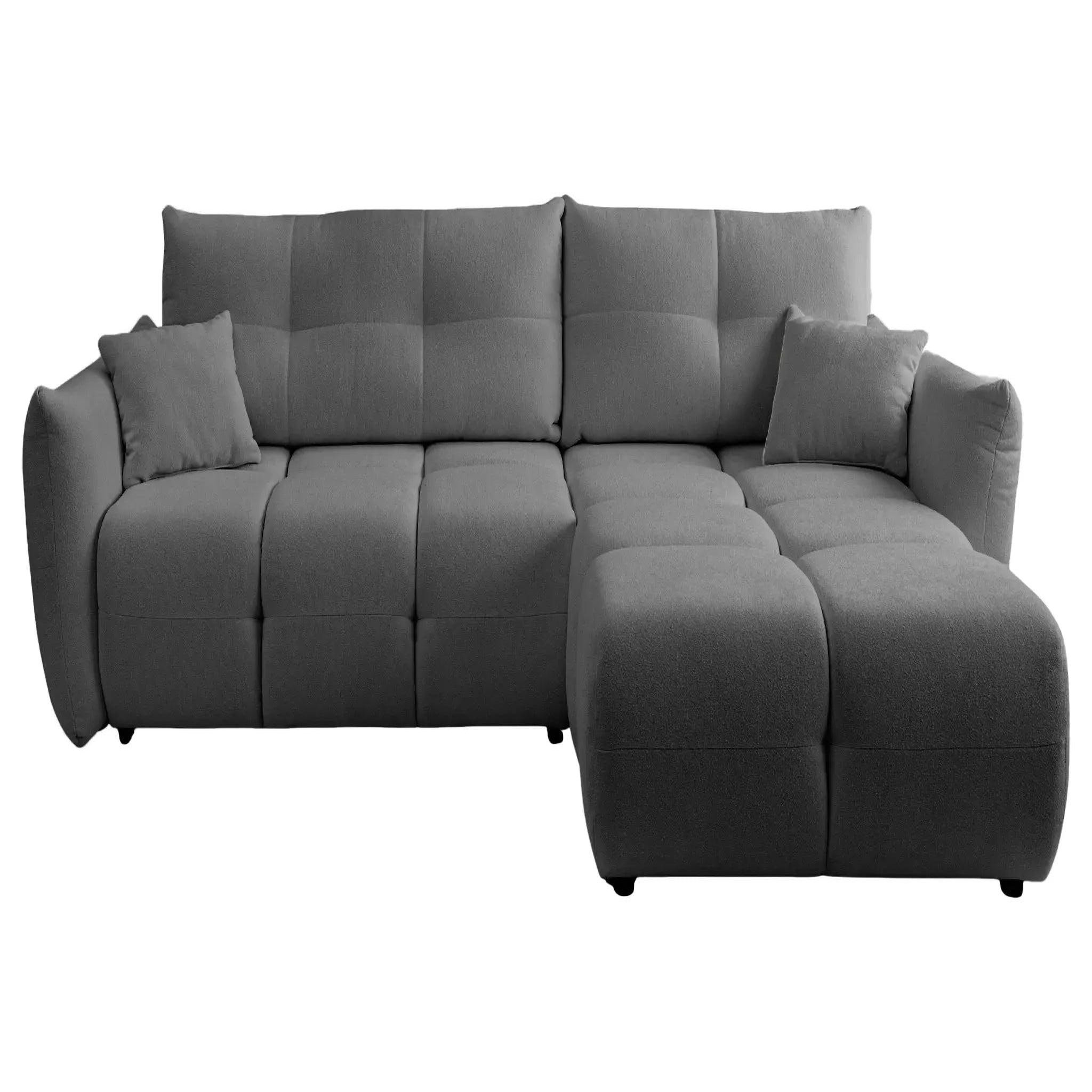 Voir la diapositive 1 : CASANOVA PARIS June - canapé d'angle convertible tissu bouclette