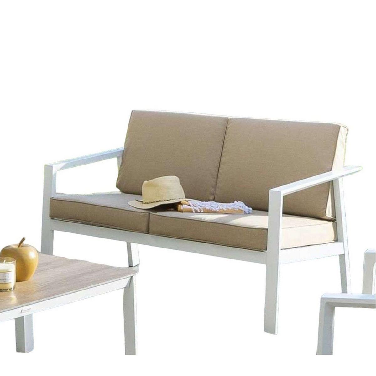 HESPERIDE Canapé de jardin en aluminium Pavane