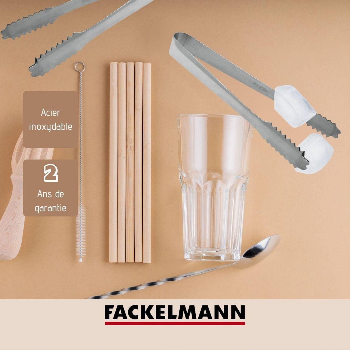 FM PROFESSIONAL Lot de 2 pinces à glaçons inox FM Professional Boissons