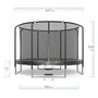 Voir la diapositive 3 : JUMP4FUN Trampoline Semi-Pro 14FT / 427cm Noir avec Filet de sécurité, Tapis de saut, Coussin de protection, Echelle