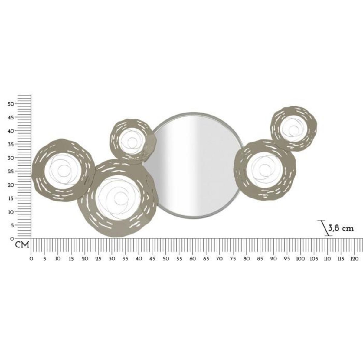 Paris Prix Décoration Murale Avec Miroir  Hop  106cm Argent