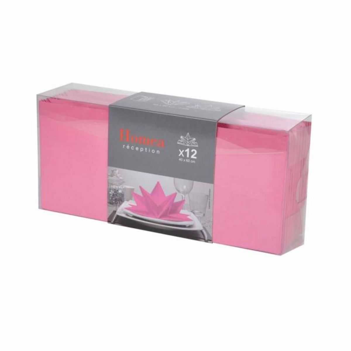 Paris Prix Lot de 12 Serviettes en Papier  Pré Pliées  40x60cm Rose